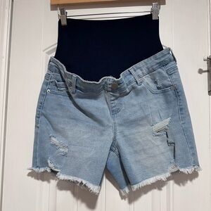 Time and Tru Light Blue High-Waisted Denim Shorts